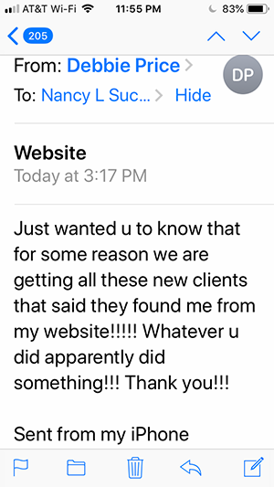 testimonial from salon owner for website designer